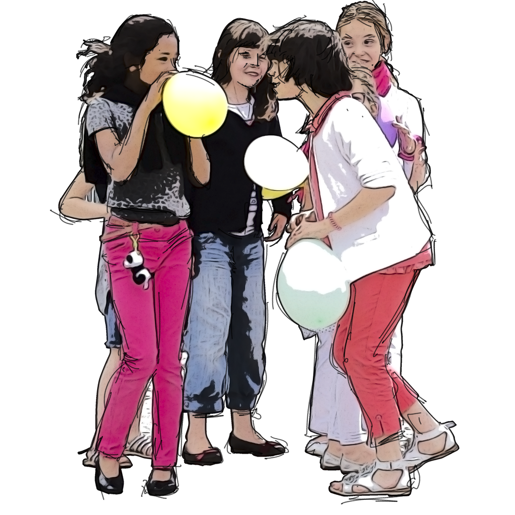 Enfants jouant avec le groupe